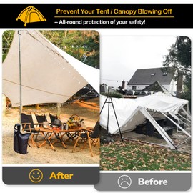 Orgrul 4 Pack Gazebo Weights Bags, Gazebo Weight 1680D Heavy Duty Sand Bags with Buckle, Weight Bags Tent for Pop up Canopy Tent Sun Shades, Sun Umbrella, Trampolines Weight Feet Bag