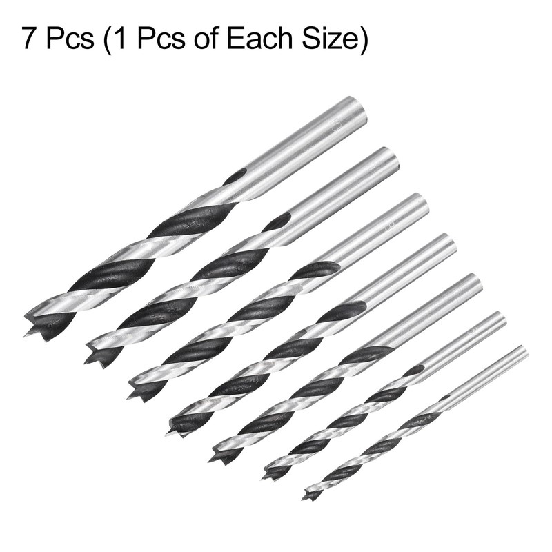 HARFINGTON Brad Point Drill Bit Set 4/5/6/7/8/9/10mm Dia Straight Round