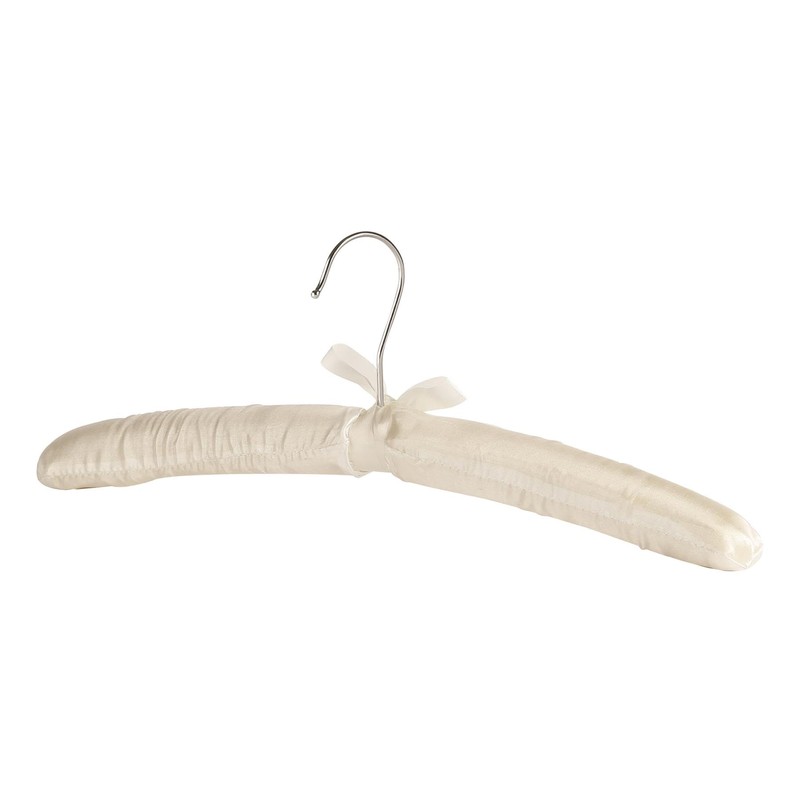 Harbour Housewares Padded Satin Clothes Hangers - White - Pack