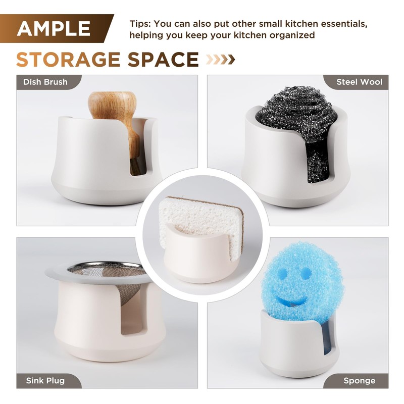 Diatomite Quick Dry Stone Sponge Holder for Kitchen Sink Organizer,Absorbent