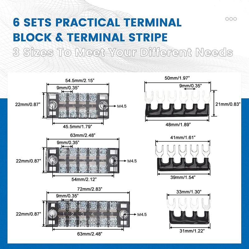 Greluma Terminal Strip and Strip - 6 Sets 4/5/6 Positions