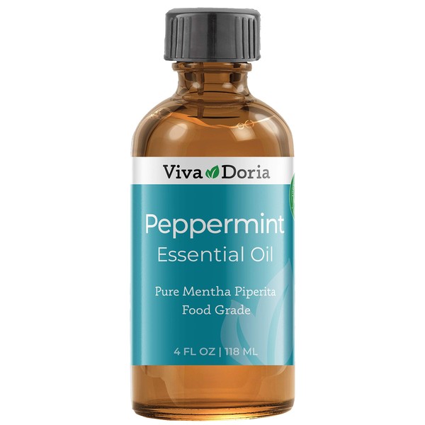 Viva Doria 100% Pure Northwest Peppermint Essential Oil, Undiluted, Food Grade, Steam Distilled, Made in USA, 118 mL (4 Fluid Ounce)