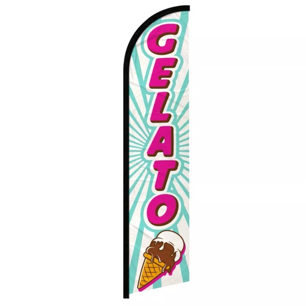 Unbranded Gelato Full Curve Windless Swooper Flag Concessions Food