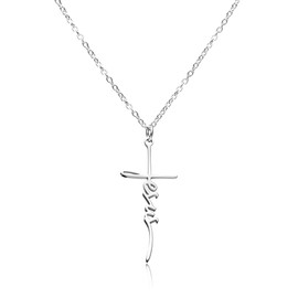 HOFOYA Womens Christian Faith Gifts Jesus Cross Chain pendant Necklace for Women Baptism Religious First Communion Gift for Family or Friendship.