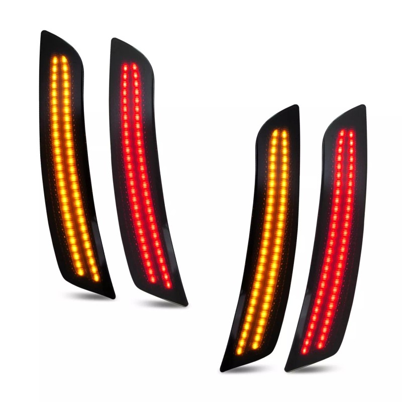 D-lumina 4X Smoked LED Side Marker Bumper Lights Amber Lamps