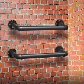 1-Rung Wall Mounted Ladder, Heavy-Duty Metal 1FT Egress Window & Loft Ladder for Basement, Attic Bunk Bed, Fire Escape - 355LBS Load, Matte Black-2PCS