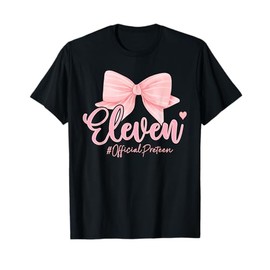 11th Birthday Coquette Bow Pink 11 Year Old Birthday Girl T-Shirt