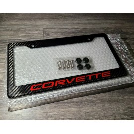 Corvette Z06 (Red Reflective) Corvette Carbon Fiber License Plate Frame For Z06 C8 ZR1