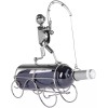 BRUBAKER Wine Bottle Holder 'Fisherman Catching Fish' - Metal Sculpture
