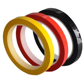 SUNNY Graphic Chart Tape 5mm x 50m Wide Dry Erase Line Tape Low Glue PET Tape Ruled Marking Decoration Multipurpose Vinyl Tape (Black)