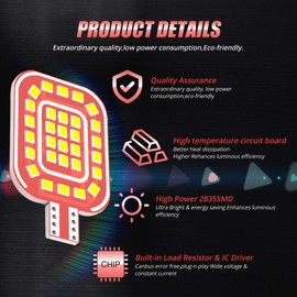 YEERON 10pcs RV LED Bulb,White 7000K 921 194 168 LED Bulb Super Bright 30-SMD 2835 Chips LED Replacement Bulbs for Car Interior Dome Map Door Courtesy License Plate Lights. (White)