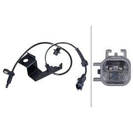 HELLA 6PU 358 217-351 Sensor Wheel Speed 2-Pin Cable 521 mm with Mounting Clips on Cable