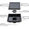 SEABEFORE Oil Rubbed Bronze Shower Drain Square Shower Drain 6