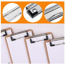 Clipboard Clip, Pack of 20 Clipboard Clamp with Rubber Handle, Hanging Hole, Clip for Clipboard, Folder, Folder, Hardboard, Flat Metal Clamp Mountable on Clipboard Front