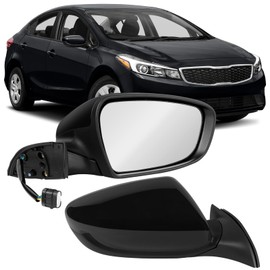 Side Mirror Compatible with Kia Forte 2017 2018 SX/S/EX/LX Rear View Mirror w/Heated/Manual Folding/Power glass,Replace KI1321213(Right Passenger /5pins)