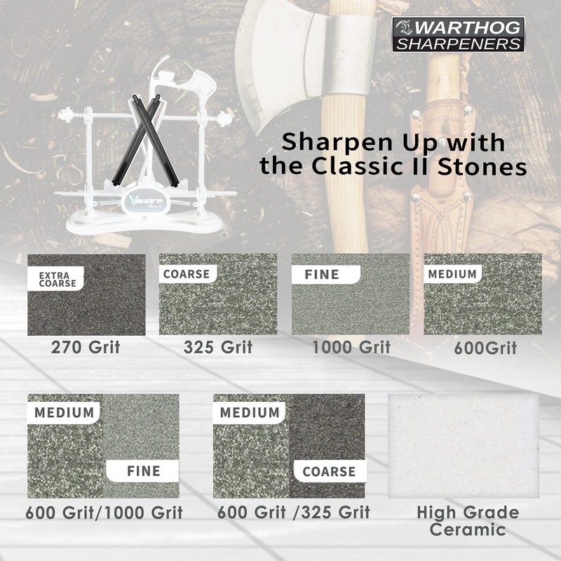 Warthog V-Sharp A4 Replacement Hones, MEDIUM 600 & COARSE 325