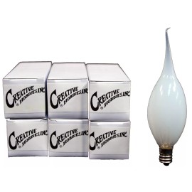 Creative Hobbies 6 Pack of Silicone Dipped Chandelier Candle Light Bulbs, 15 Watt Candelabra Base