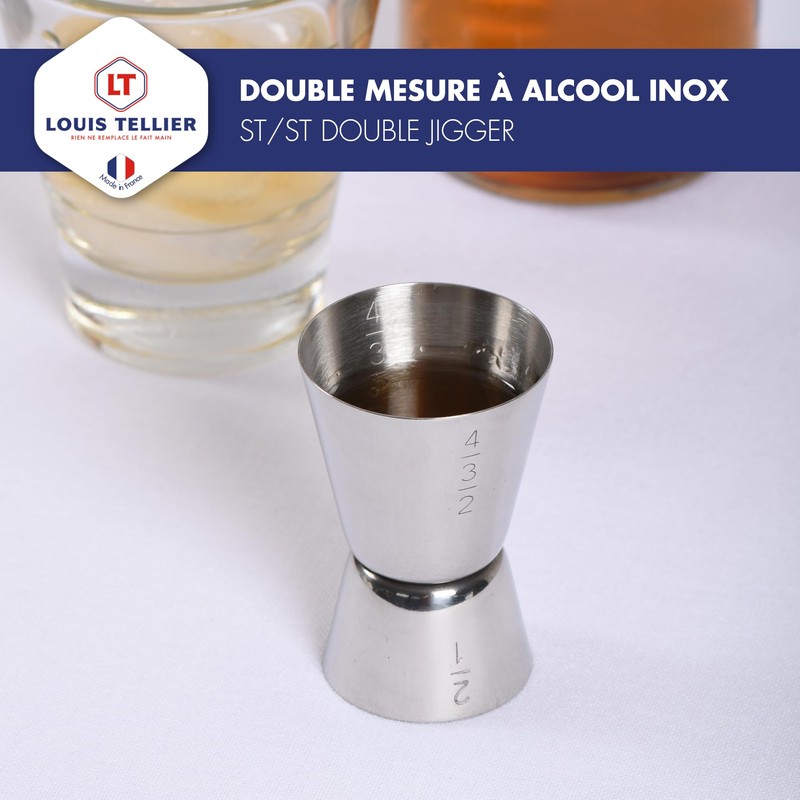 Louis Tellier N4135 Stainless Steel Double Jigger Measure 20/40 ml