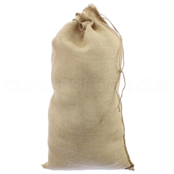 CleverDelights 14" x 26" Burlap Bag with Drawstring