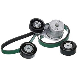 Serpentine Belt Drive Component Kit - Compatible with 2002-2010 Chevy Silverado 2500 HD 6.6L V8 Diesel