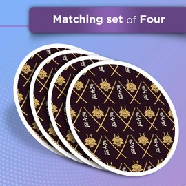 Vinyl Stickers (Set of 2) 10cm - Samurai Warrior Pattern Oriental Sword Fun Decals for Laptops,Tablets,Luggage,Scrap Booking,Fridges #24405