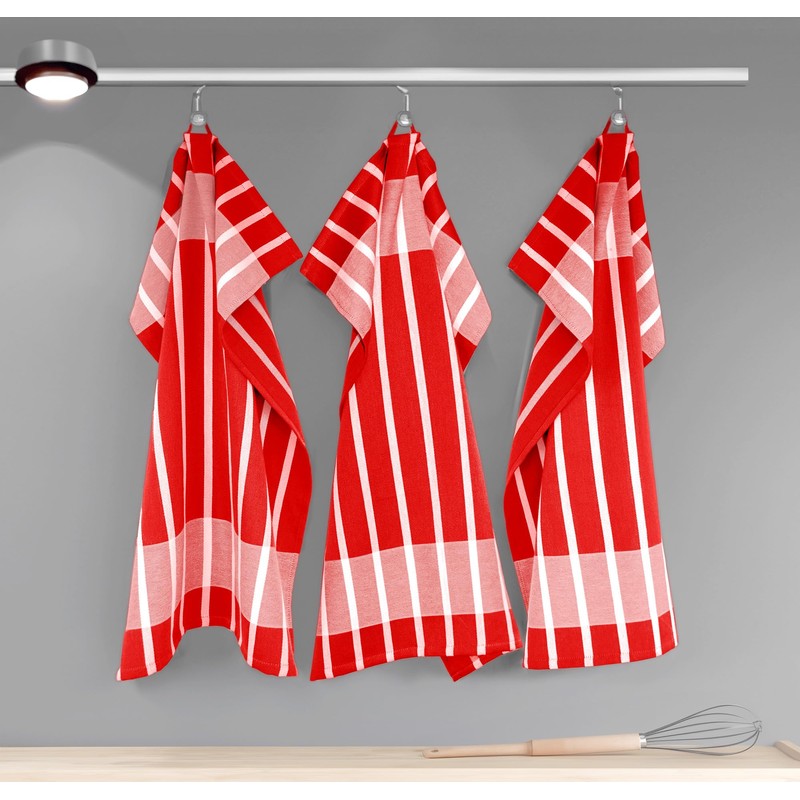 Lashuma Kitchen Towels Cotton Red - White, Tea Towels 50