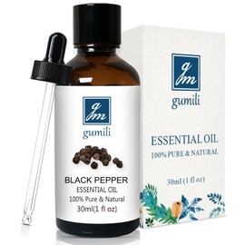 GM Gumili Black Pepper Essential Oil 1oz – 100% Pure Natural Black Pepper Oil for Diffuser, Massage, DIY Blends & Personal Care, Fresh Spicy Aroma