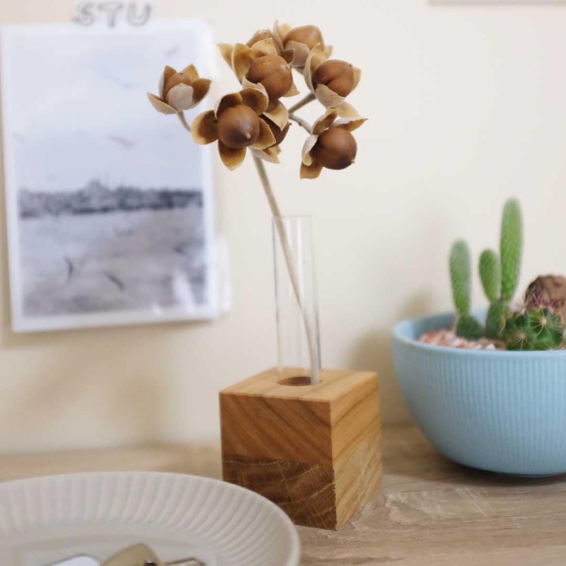 Newie Hida-no-Mori Small Tree Vase MOKURIN Wooden Flower Base, Vase,
