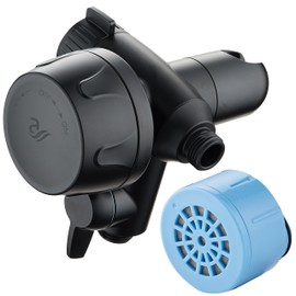 AquaCare Skin & Hair - World's Only Shower Head Combo Filter with Built-in 3-way Water Diverter, ON/OFF Filtration Modes, Instant Cartridge Reload & Stay-Clean American KDF Cartridge, Matte Black
