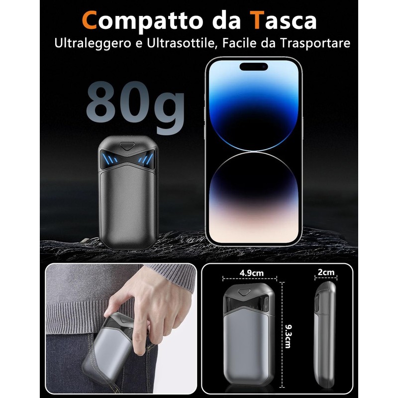 Scaldamani Ricaricabile, 2 Pezzi Scaldamani Elettrico USB con 3 Livelli