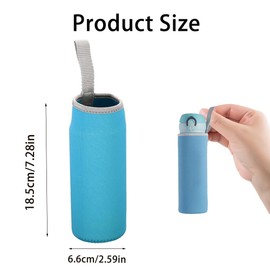 WsKingWA Water Bottle Sleeve Water Bottle Pouch Neoprene Water Bottle Carrier for Outdoor Hiking Travel Drink Carrying (550ml) (Blue)