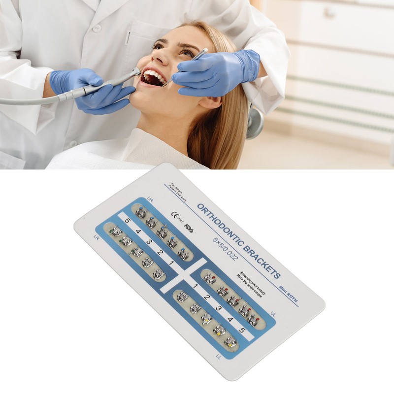 10 Sheets Teeth Brackets Mini Roth Bracket 0.022in 3 Hooks
