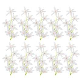 PATIKIL 7 Inch Artificial Orchid Flower, 16 Pcs Floating Candles Simulation Flower Cylinder Vase Fillers for Home Wedding Decoration, White