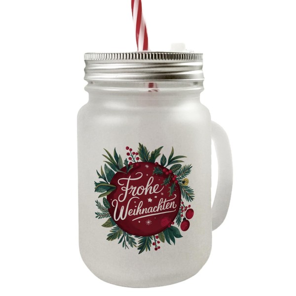 speecheese Merry Christmas Christmas Design Mason Jar with Handle Drinking