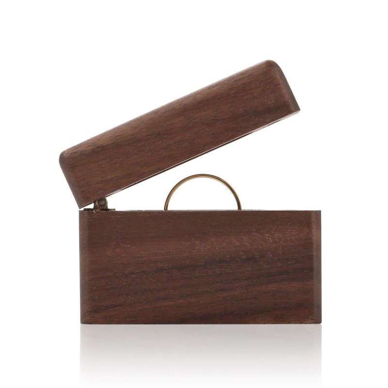 Mogokoyo Vintage Wood Ring Box for Wedding Engagement Proposal