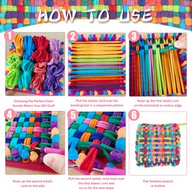 Bokynu Pot Holder Loom Kit for Kids, Weaving Looms Toys for Kids and Adults