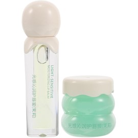 Set de 2 Bálsamos Labiales Hidratantes de Glicerina para Mujer Cuidado de Día y Noche, Gelatina Brillo Ligero, Reparación Nutritiva, para Distintos Maquillajes y Ocasiones