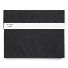 Pantone Notebook unlined with pen and ruler, 160 pages, external dimensions L x W x D 240 x 190 x 20 mm, black 19-4007