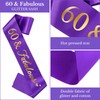 Semato 60th Birthday Decorations - Purple 60th Birthday Tiara and