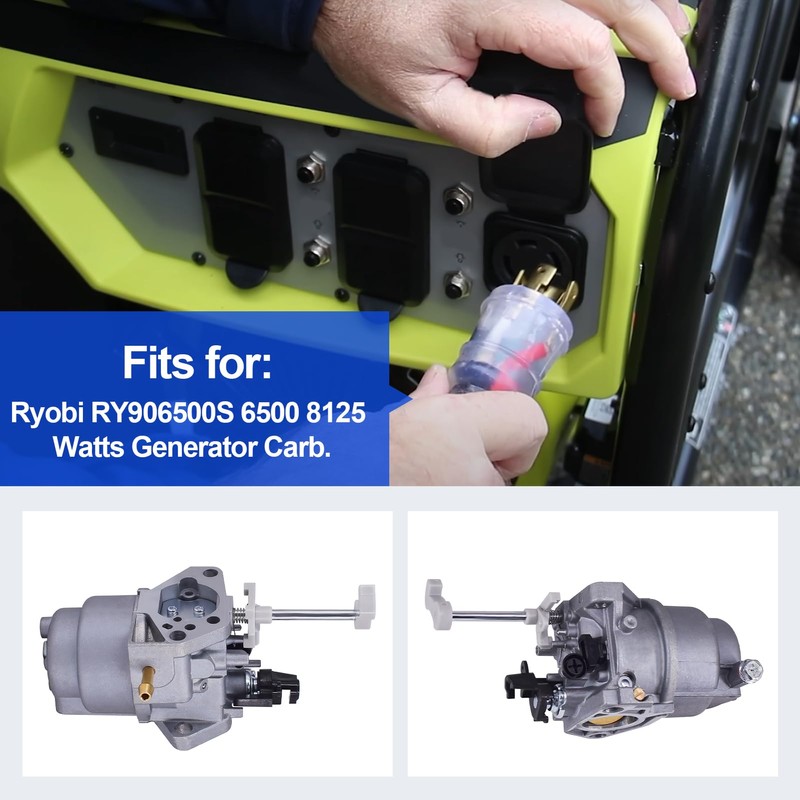 Carburetor Compatible with Ryobi 6500 8125 RY906500S Watts Generator