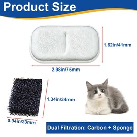 20 Pcs Cat Water Fountain Filter Compatible with 3.2L & 2L Water Dispenser