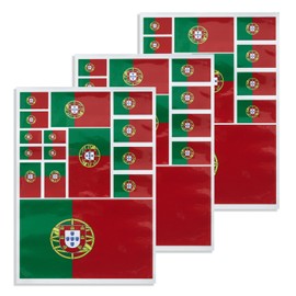 CANTENDO 3Pack Portugal Flag Decal - Portuguese Flags Reflective Vinyl Car Stickers - for Car Window Bumper Waterproof Sticker (12 x 8.5 Inch)