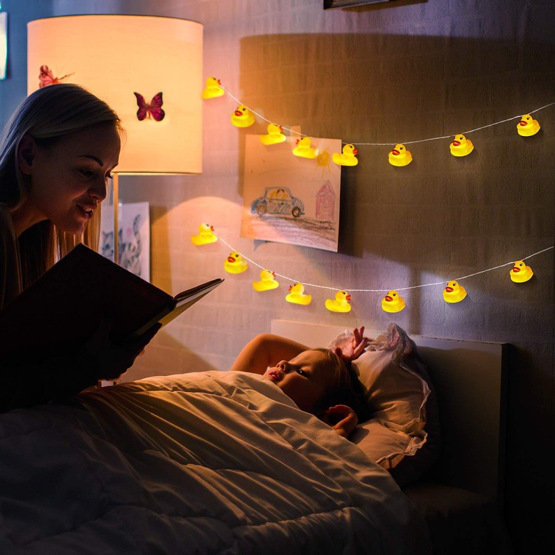 AceList 10 LED Yellow Duck String Lights for Kids Room