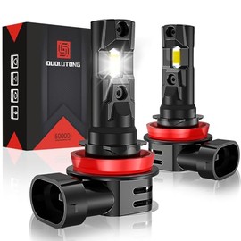 Focos LED H11 H8 H9 para Faros Auto, 42000LM 320W 900% Brillo, Juego de 2 | 6500K Luz Blanco, Canbus, Ventilador, Plug & Play, Luces H11 LED Alta o Ba