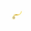 Mondepetit - Yellow Gold 9K Round Nose Piercing with Cubic