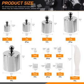 Rustark Precision Calibration Weight Set for Digital Balance Scale, Jewellery Scale (500g Set (Gram & Milligram))