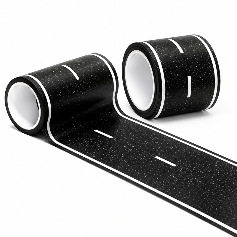 Printed Road Tape for Toy Car Play – Flexible Black