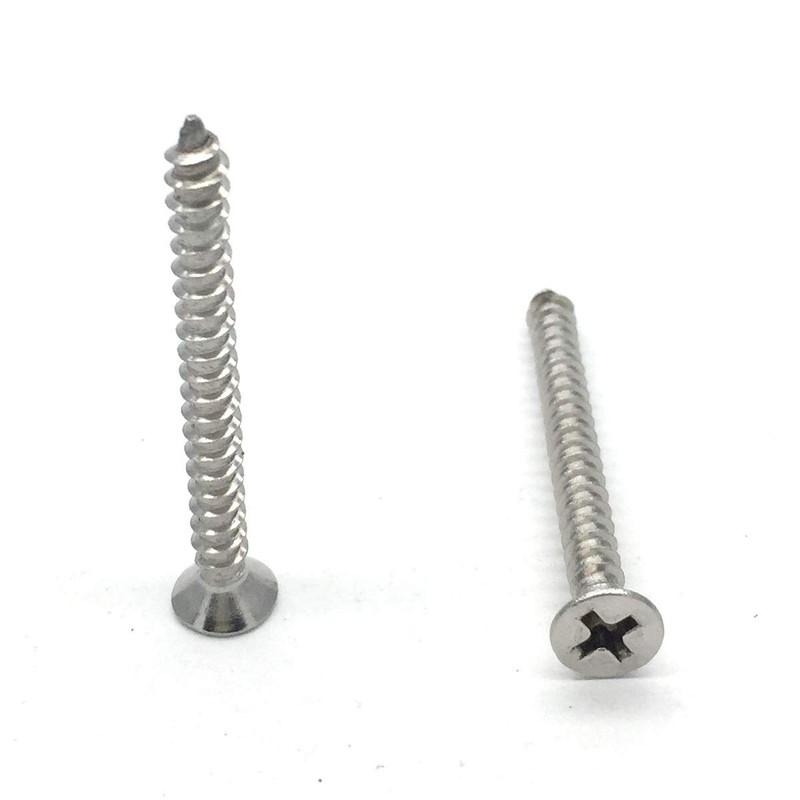 ZLYY 100pcs M4x40mm Stainless Flat Head Phillips Self-Tapping Wood Screw