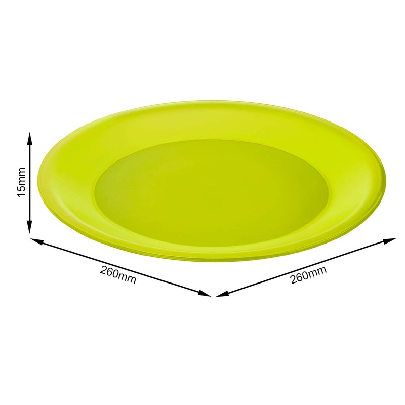 Rotho Caruba Kitchen Plate Flat, Polypropylene Lime Green, One Size