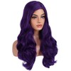 RightOn Dark Purple Wig Long Wavy Wig Dark Purple Wavy